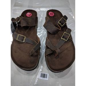 White Mountain Footbeds Sandals Brown 10